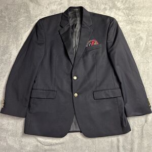 42R CHAPS RALPH LAUREN Men's Navy Blue Peak Lapel Gold Button Blazer Jacket